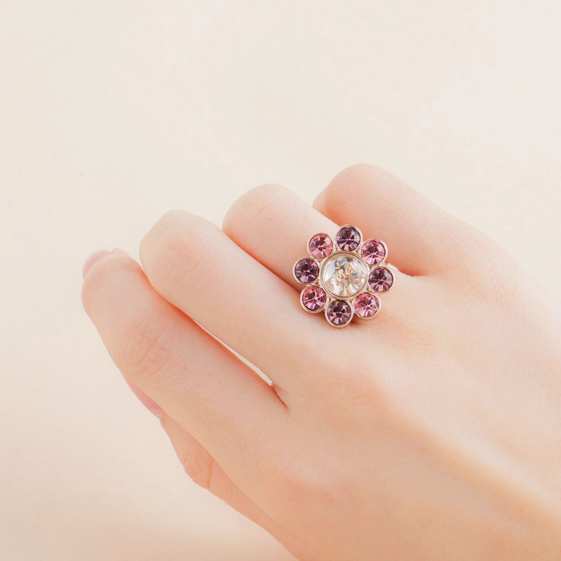 flower stone ring
